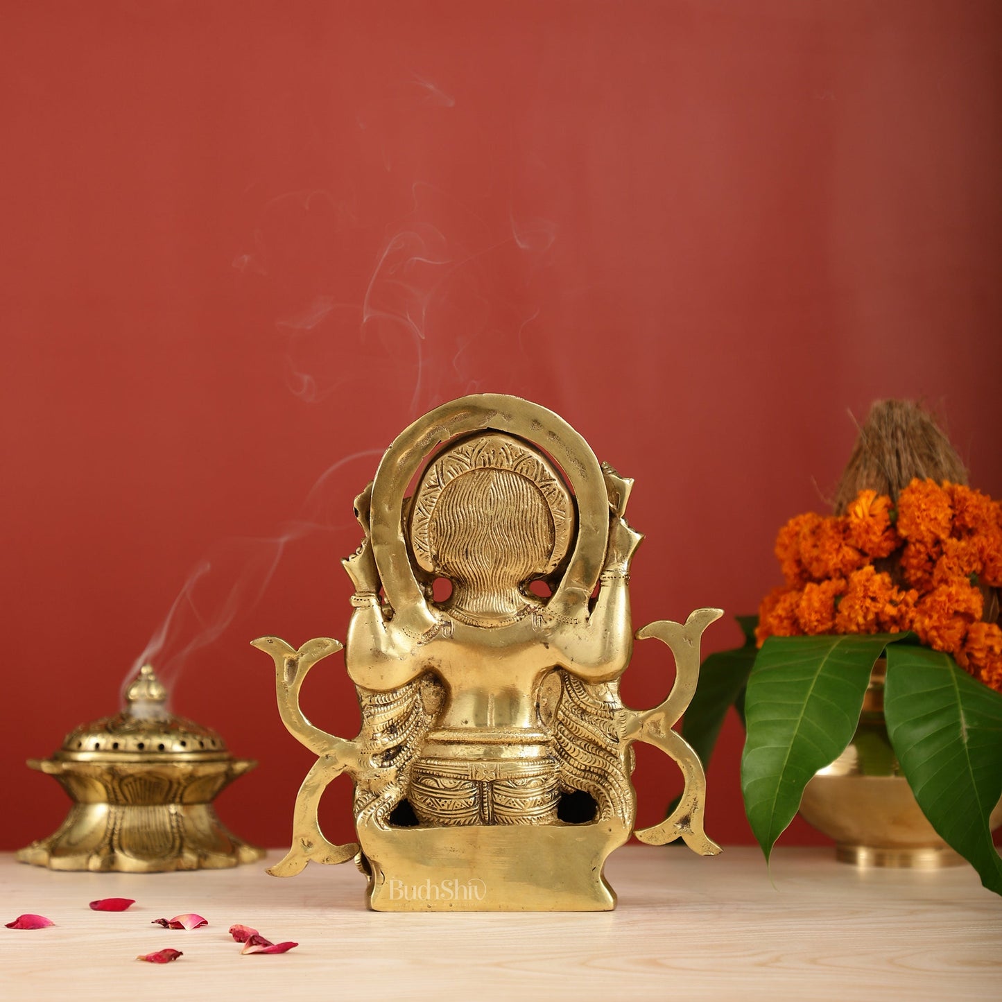 11.5-Inch Brass Ganesha Idol – Handcrafted Decorative Statue for Home, Office, or Meditation Space | Artisan Metal Sculpture-3