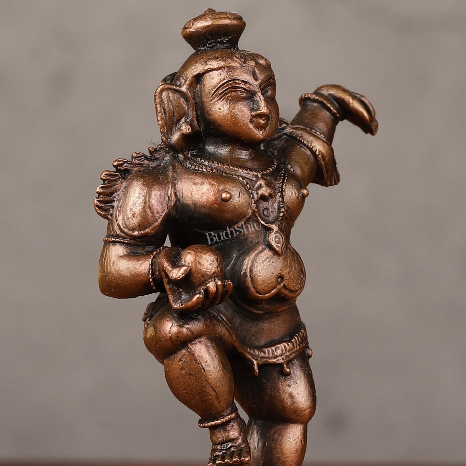 Pure Copper Dancing Krishna Idol - 3.75-inch-3