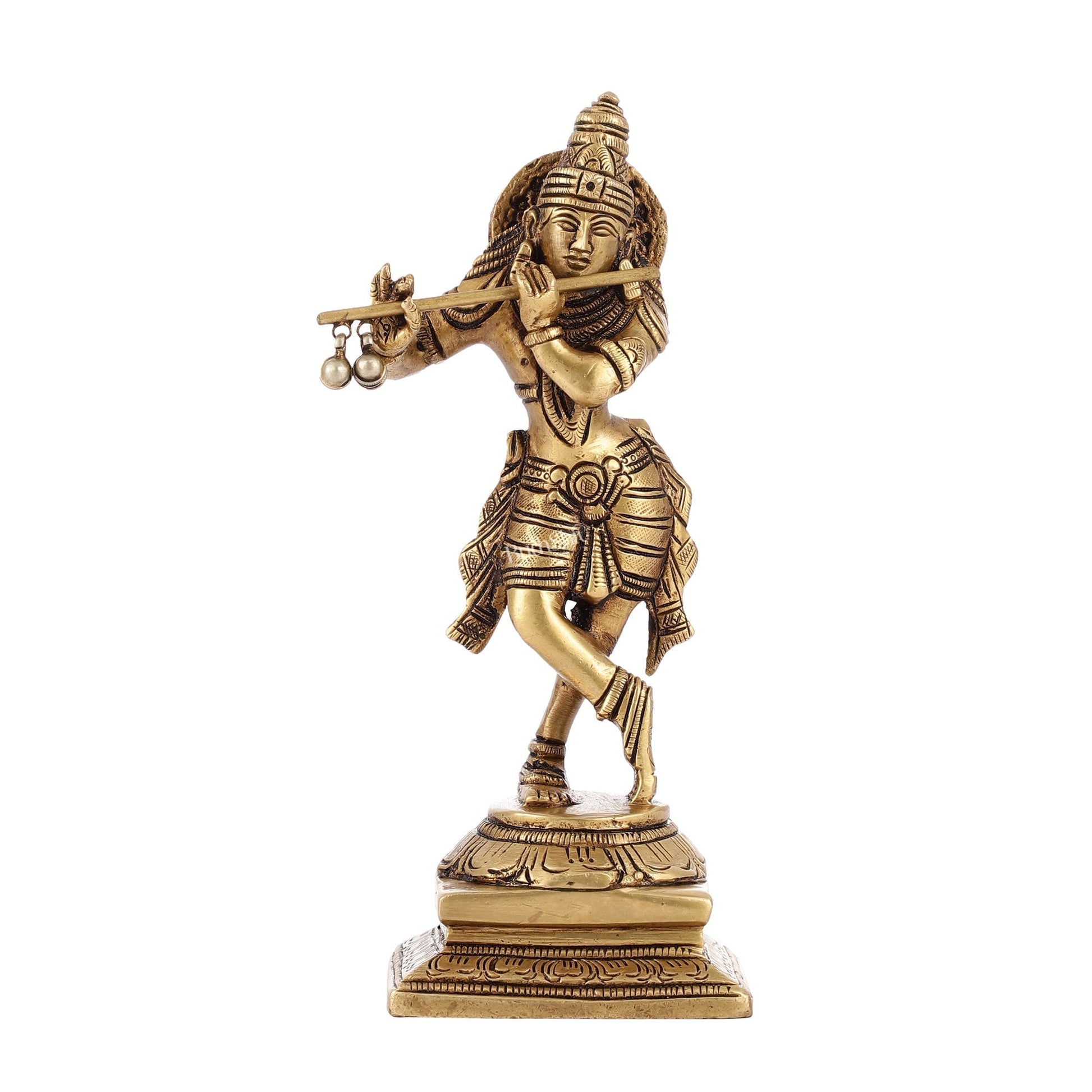 Brass Lord Krishna Idol | Height 7.5 inch-4
