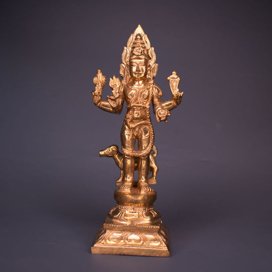 Kala Bhairava Panchaloha Idol-6 inches-0